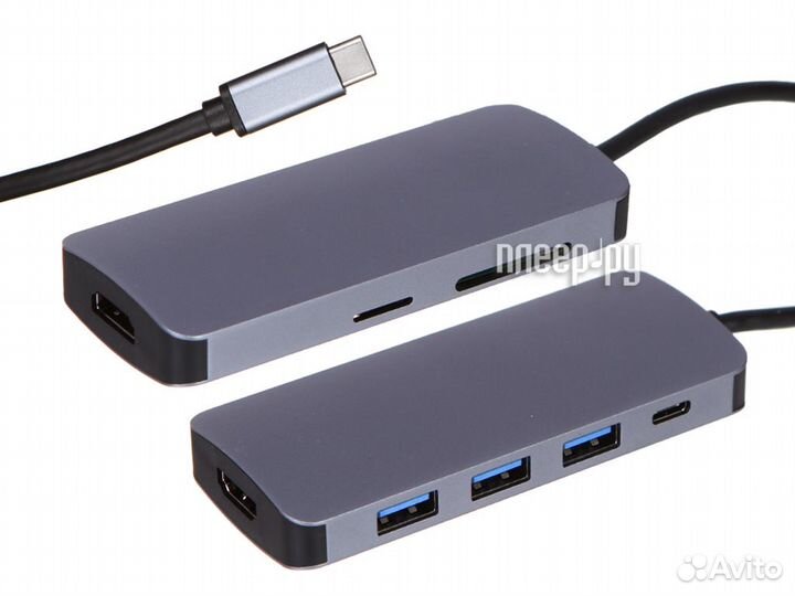 Адаптер BarnHollis Multiport Type-C 7 in 1 Gre