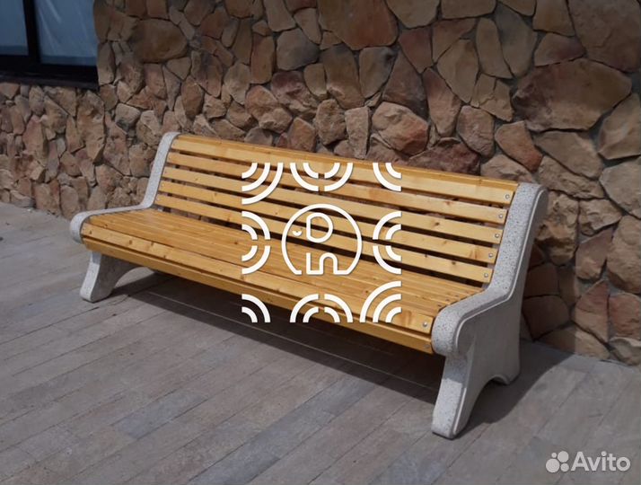 Лавочка из бетона Классик у слон декор бетон