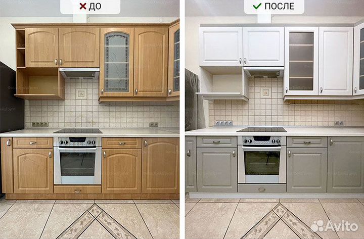 Замена кухонных фасадов, ремонт корпусной мебели