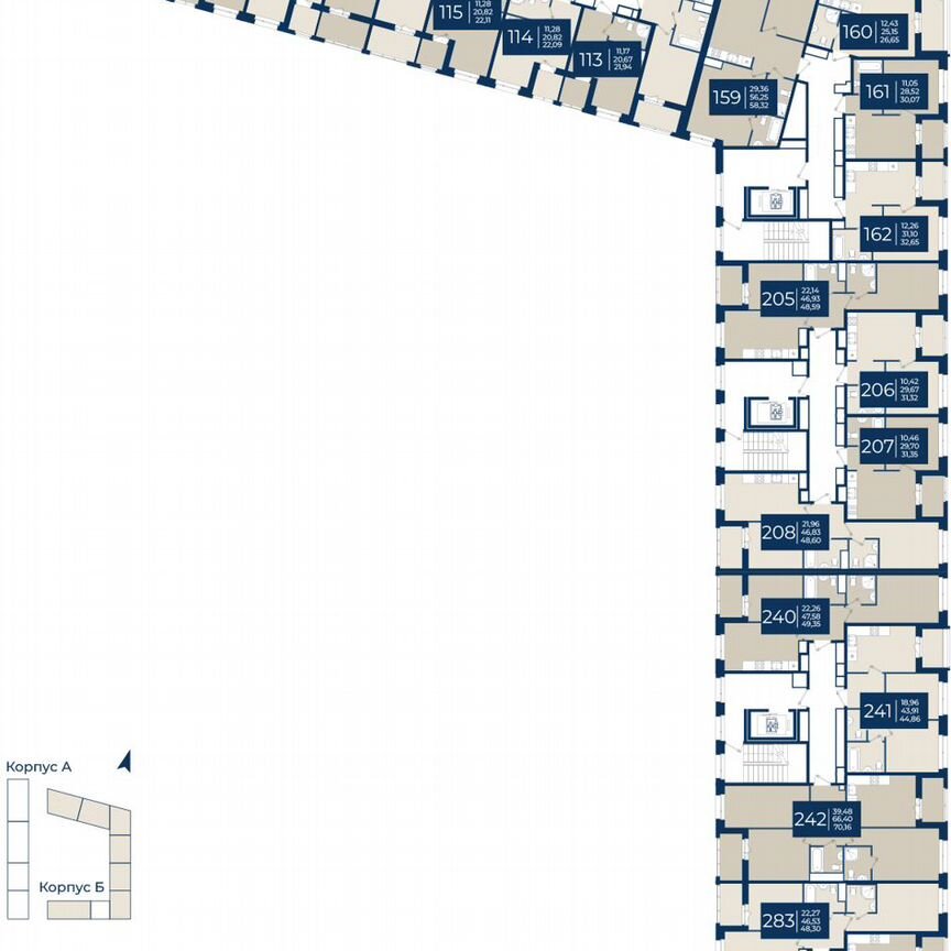 2-к. квартира, 49,4 м², 12/12 эт.