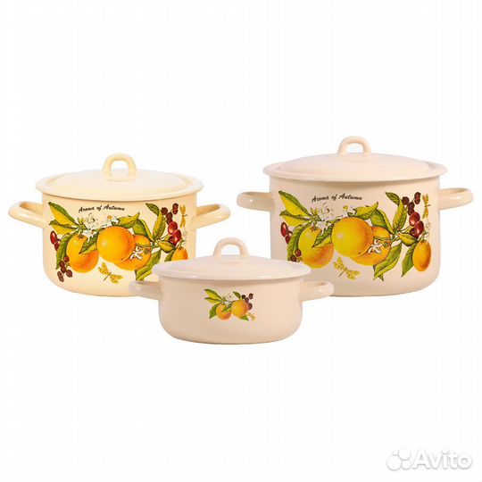 Наборы, кастрюли эмалированные, новые