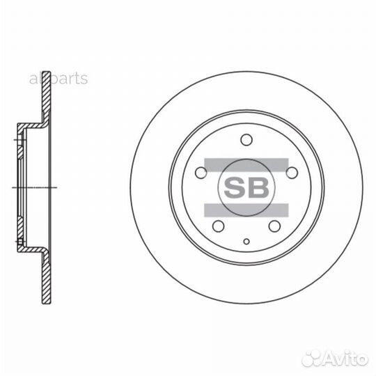 Sangsin brake SD4423 Диск тормозной задний