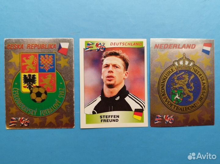 3 Наклейки panini евро 1996