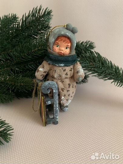 Ватная елочная игрушка