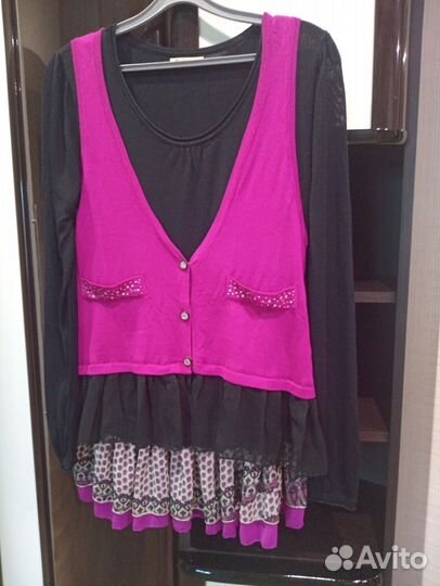 Комплект водолазка с жилетом. Новый