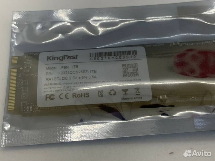 Новый m.2 ssd накопитель KingFast 1tb nvme