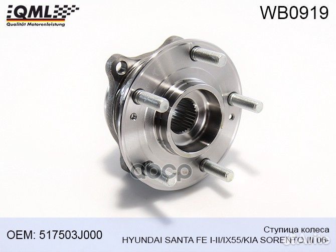 WB0919 Ступица колеса hyundai santa FE