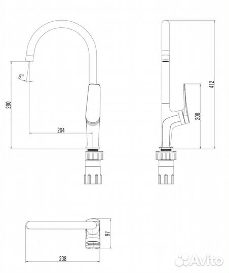 Смеситель для кухонной мойки lemark Bronx LM3705BL