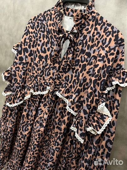 Воздушное платье LEO принт леопард