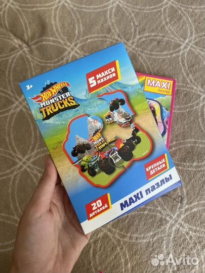 Макси пазлы, новые, Барби, машинки, 4 детали