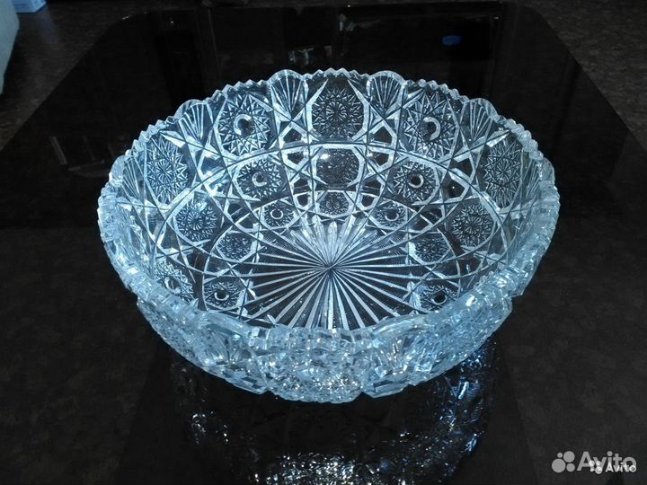 Богемия. Хрустальная ваза-салатник. Винтаж