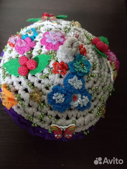 Корзинка вязаная крючком