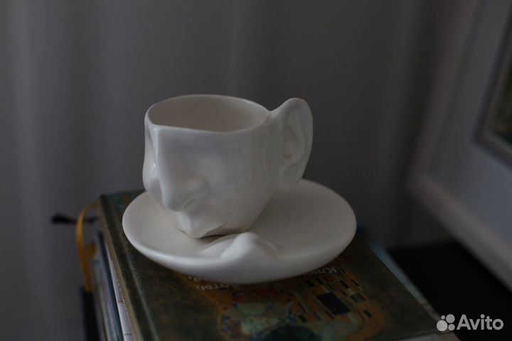 Пара чайная белая керамика