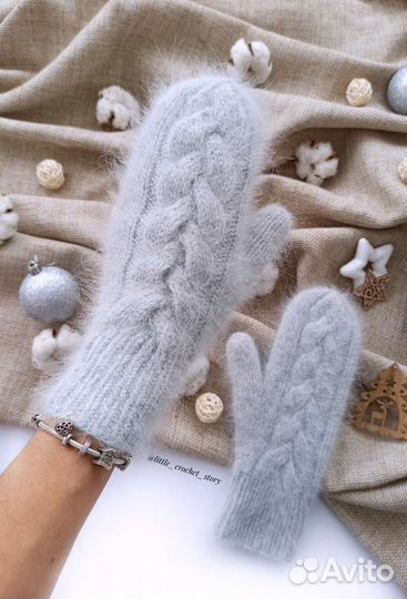 Варежки из пуха норки на заказ