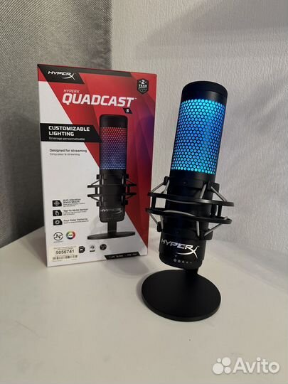 Микрофон hyperx quadcast s черный
