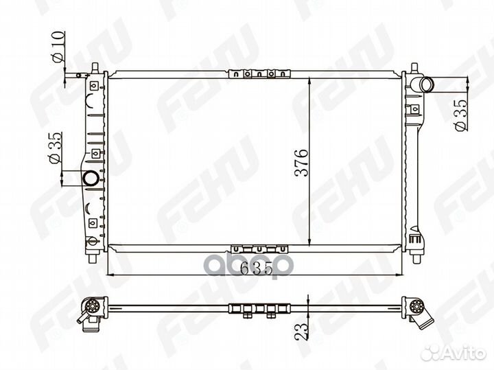Радиатор охлаждения (сборный) для Chevrolet Lanos