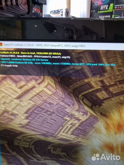 Видеокарта AMD RX570 8 GB с видеовыходом DVI