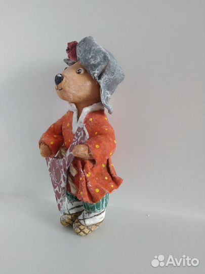 Ватные елочные игрушки мишка с балалайкой