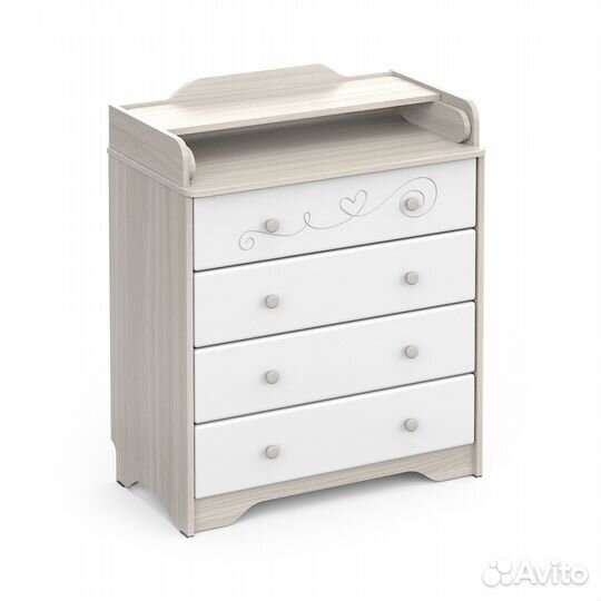 Комод айден Ясень Шимо светлый/Белый