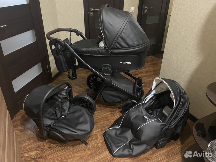 Детские коляски 3 в 1 из эко кожи