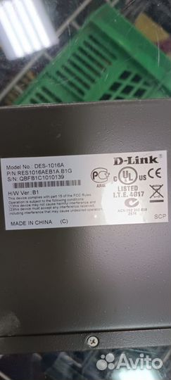 Сетевое оборудование.Коммутатор D-Link DES-1016A