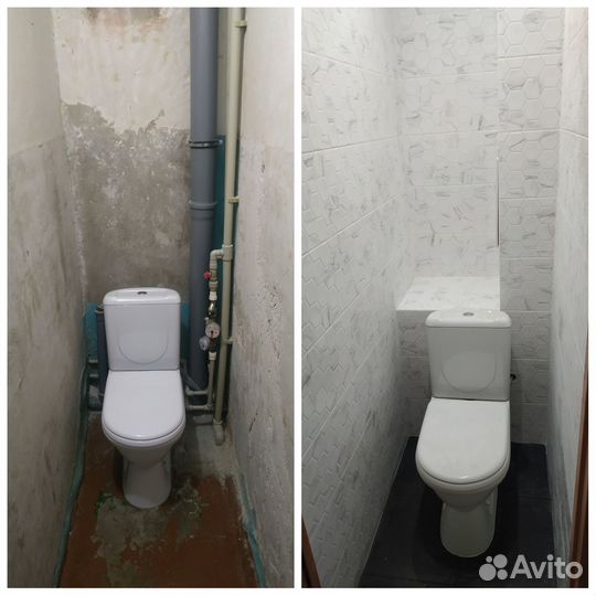 Ремонт ванной комнаты и санузла, укладка плитки