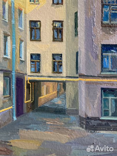 Картина маслом городской пейзаж