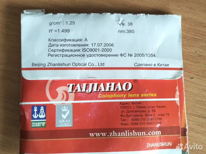 Линза для очков