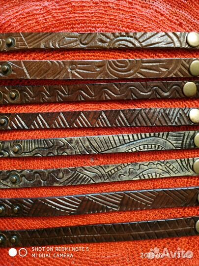 Узкие браслеты из ременных заготовок, унисекс