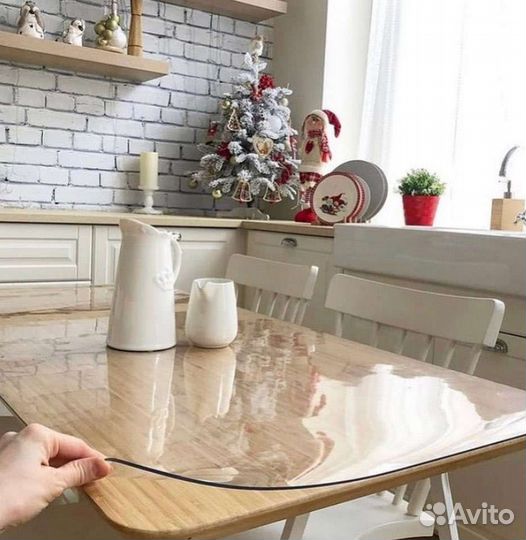 Скатерть силикон мягкое гибкое стекло круги овалы