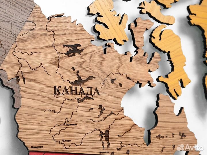 Карта мира из дерева Монтеверде Сергиев Посад