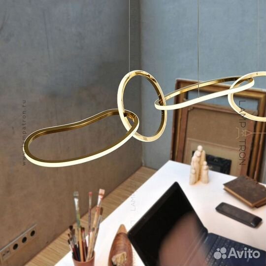 Реечный, рядный светильник lycan 5 колец. Размер M. Белый свет f-lycan-5-m-cold