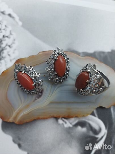 Комплект украшений с яшмой