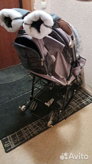 Детские санки коляска с колесами бу