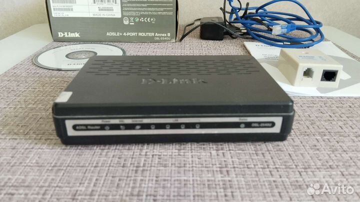 Роутер d link adsl2+4port dsl-254ou бу