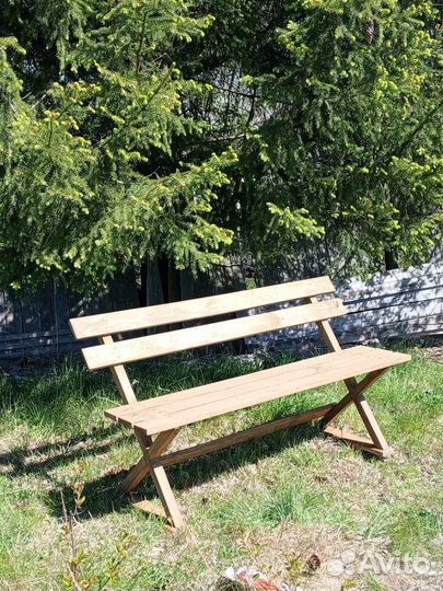 Скамейка садовая из натурального дерева