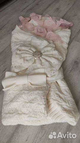 Комплект на выписку роддом плед и комбинезон