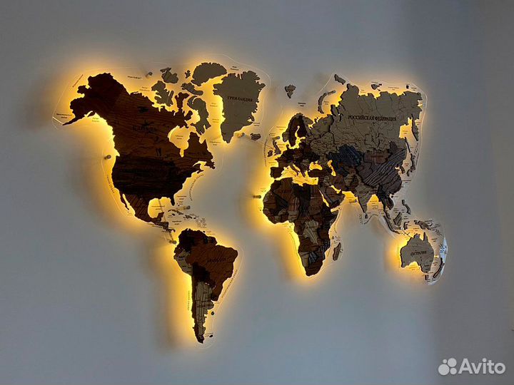 Деревянная карта мира из дерева, Челябинск