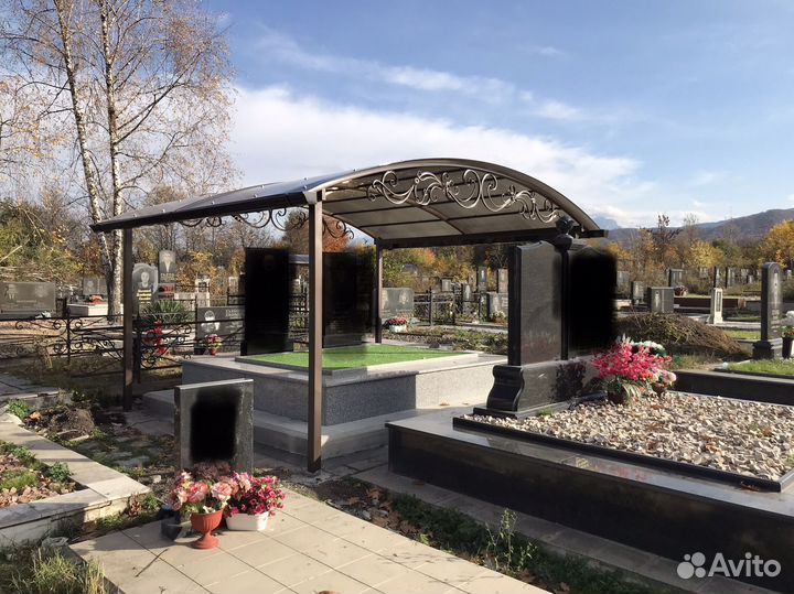 Навесы из поликарбоната на кладбище