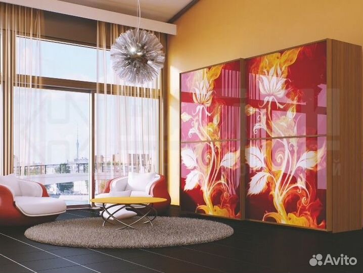 Кухонный экран из стекла с фотопечатью