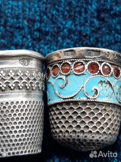Напёрстки, серебро, 84 и 875 проба, эмали