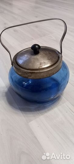 Сахарница цветное стекло СССР