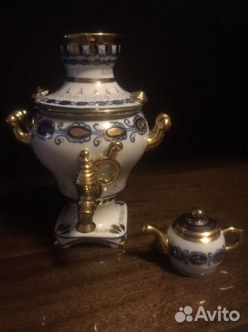 Гжель самовар с чайником