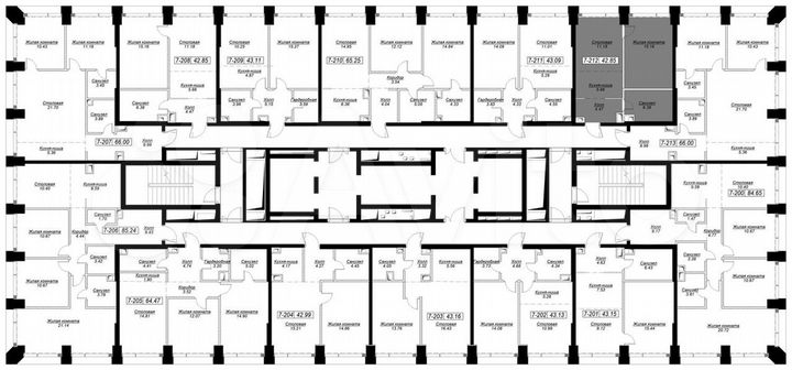 1-к. квартира, 43,1 м², 15/55 эт.
