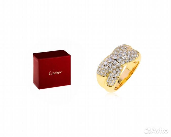 Золотое кольцо с бриллиантами 1.75ct Cartier