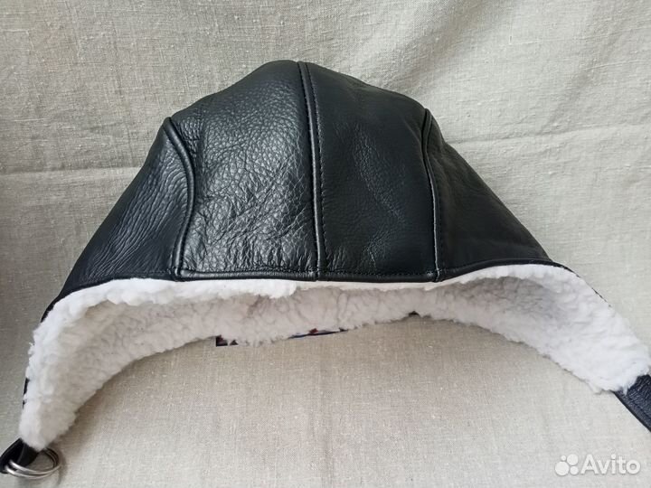 Шапка Авиатор кожа + иск. мех (р-р 58-59)