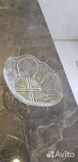 Салатница хрустальная большая СССР