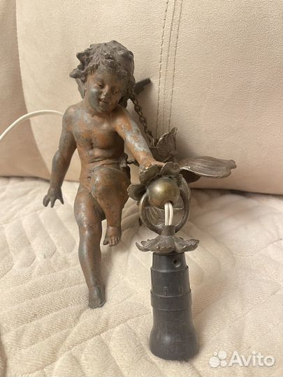Бронзовый светильник ангелочек 19 век