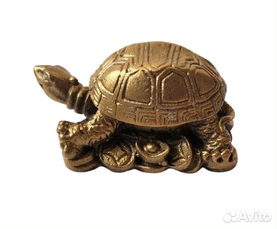 Черепаха золотая Китайская Статуэтка бронза RU*632