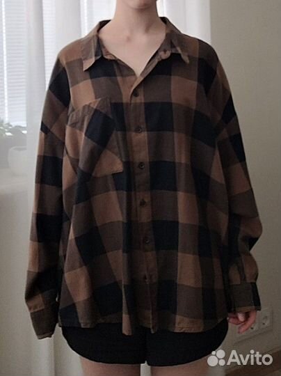 Рубашка в клетку оверсайз женская H&M